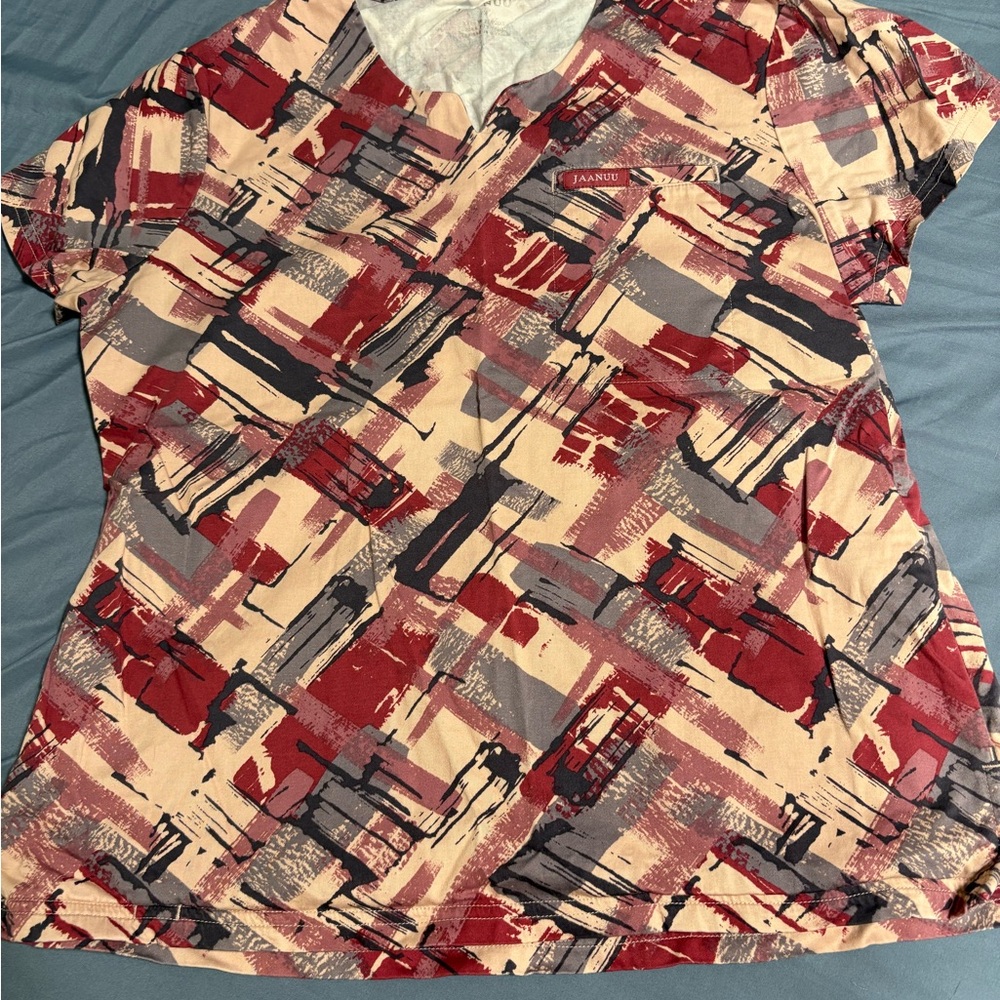 Abstract Print Jaanuu Scrub Top